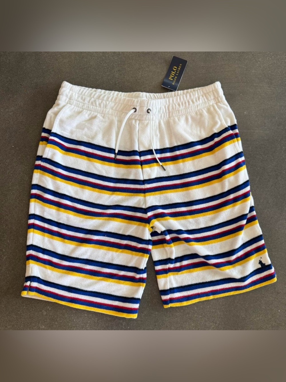 NWT men’s Polo Ralph Lauren white and blue striped shorts size s
